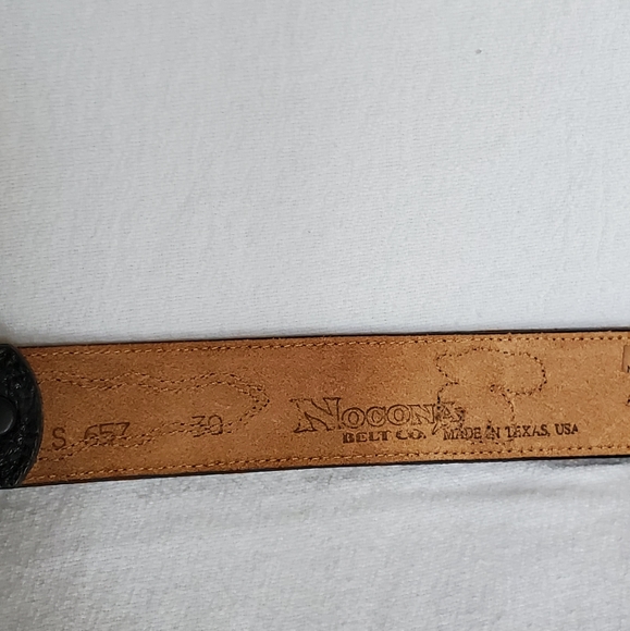 Western Red Leather Belt w/Handmade Details 30" - Picture 3 of 8